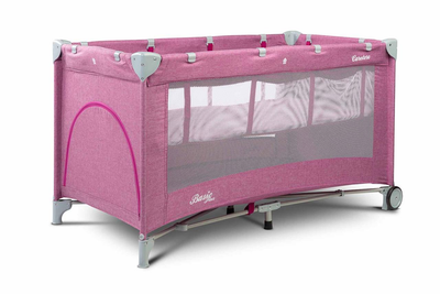 Дитяче ліжечко манеж 2 висоти Caretero Basic Plus Lavenda, складне, легке, безпечне, з пеленальним столиком, з поличкою, з матрацом 120х60, з боковим входом, з сумкою для транспортування, для сну та ігор, для новонароджених, до 15 кг