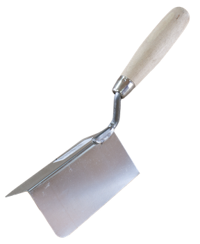 Кельма кутова нержавіюча зовнішня 80х60 мм ручка дерев'яна WoffMann