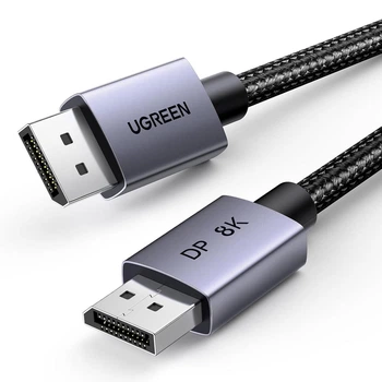 Кабель видео Ugreen DisplayPort 8K@60Hz для игр и фильмов 4K@120Hz/240Hz, 2K@165Hz/240Hz 3 м Black (DP120)