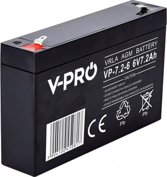 Акумуляторна батарея Volt Polska AGM VPRO 6V 7.2 Ah (6AKAAGM607)