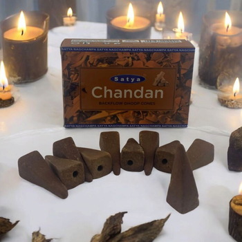 Chandan Backflow Dhoop Cone (Сандал) пахощі, що стеляться 1 упаковка 03772
