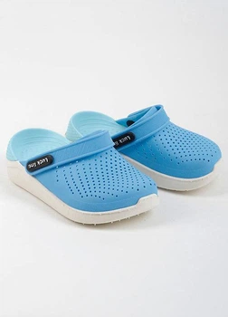 Кроксы детские LuckLine резиновые голубые 24р