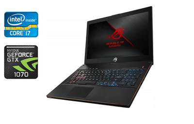Ігровий ноутбук Asus ROG Zephyrus M15 GM501GS / 15.6" (1920x1080) IPS / Intel Core i7-8750H (6 (12) ядер по 2.2 - 4.1 GHz) / 16 GB DDR4 / 1200 GB SSD / nVidia GeForce GTX 1070, 8 GB GDDR5, 256-bit / WebCam б/в