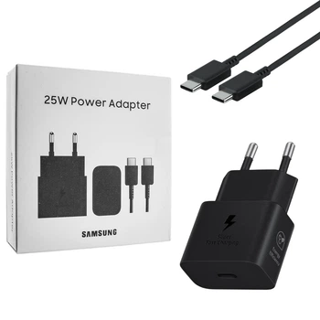 Сетевое зарядное устройство Samsung GaN 25W Type-C быстрая зарядка Super Fast Charge + кабель Type-C Black