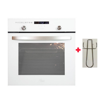 Духова шафа електрична Luxor HB 9F 960 UNIQUE White Glass + металева прихватка для протвенів у подарунок біле скло, білий