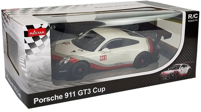 Auto zdalnie sterowane Rastar Porsche 911 GT3 Cup 1:14 Białe (6008) (5904204751865)