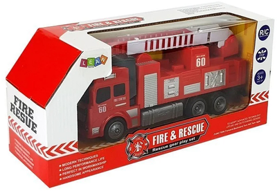 Wóz strażacki zdalnie sterowany Lean Toys Czerwony (7222) (5904665996546)