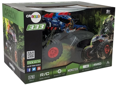 Auto terenowe zdalnie sterowane Lean Toys Dinozaur 2.4G 1:16 29x26x24 cm (9023) (5904204750103)