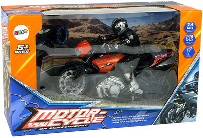Motocykl zdalnie sterowany Lean Toys Sportowy 2.4G 1:10 Pomarańczowy (10233) (5904665991053)