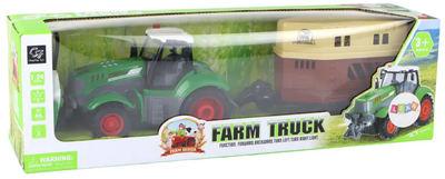 Traktor zdalnie sterowany Lean Toys z przyczepą 1:24 Zielony (16156) (5905679077047)