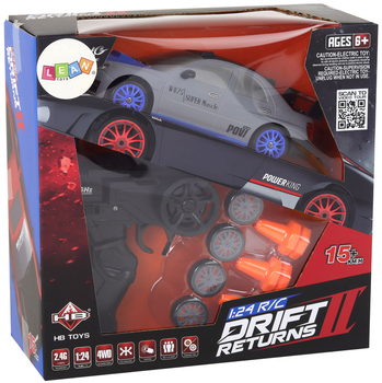 Auto zdalnie sterowane Lean Toys Drift Returns 1:24 Szare (17182) (5905991000051)