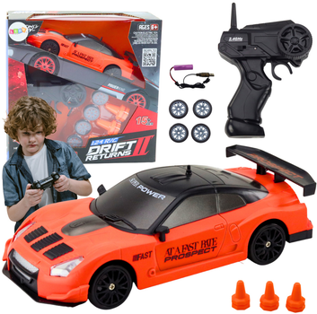Auto zdalnie sterowane Lean Toys Drift Returns 1:24 Pomarańczowe (20244) (5905991025276)