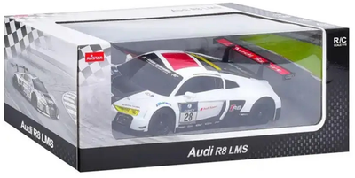 Auto zdalnie sterowane Rastar Audi R8 LMS 1:24 Biało-czarne (20606) (5905991028925)