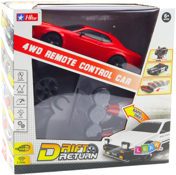 Auto zdalnie sterowane Lean Toys Drift Return 4WD Czerwone (22682) (5905991050315)