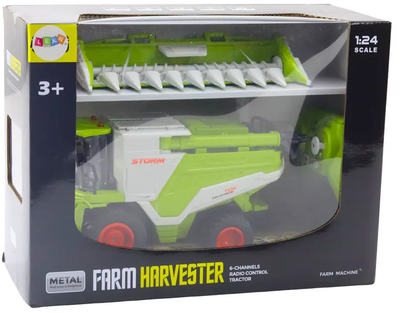 Kombajn zdalnie sterowany Lean Toys 2w1 z hederem do kukurydzy i efektem pary (21201) (5905991036968)