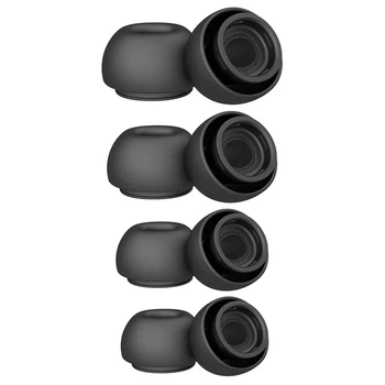 Комплект амбушюр для AirPods Pro 1-2, 4шт (XS, S, M, L), силикон, Black