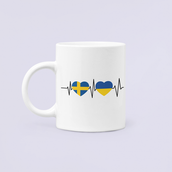 Чашка Керамічна Кружка з принтом Sweden Ukraine Швеція Україна Біла 330 мл