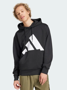 Худі утеплене оверсайз чоловіче Adidas Essentials Big Logo Fleece IN6159 XL Чорне (4067905855605)
