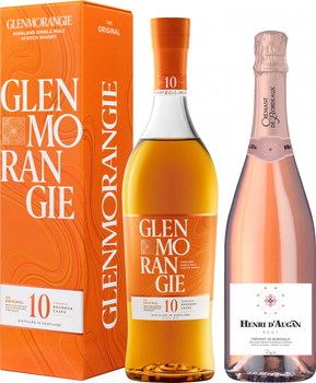 Виски Glenmorangie Original 10 лет выдержки 0.7 л 40% в подарочной упаковке + Вино игристое Henri D'augan Crémant De Bordeaux Rosé розовое брют 0.75 л 12% (5010494560282+3760311853913)