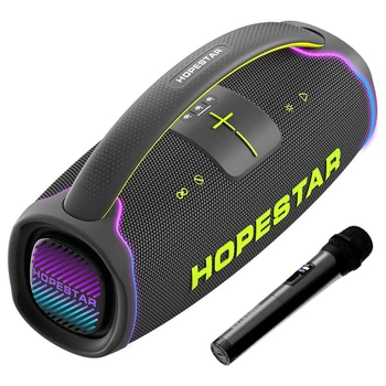 Портативная беспроводная Bluetooth колонка Hopestar A65 |BT5.3, 300W, TWS, AUX/TF/USB, PX6, 8h, 30000mAh| с микрофоном Grey