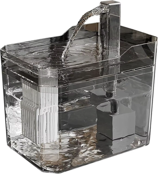 Фонтан-поилка для кошек и собак Hipidog Mod.2 1.5L с фильтром, Прозрачный (221-TRANSPARENT)