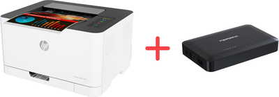 Принтер HP Color Laser 150nw with Wi-Fi (4ZB95A)+ ДБЖ для роутера MARSRIVA KP1EC UPS для роутерів 8000 mAh 18W DC 2x5V/9V/2x12V2.5A у подарунок!
