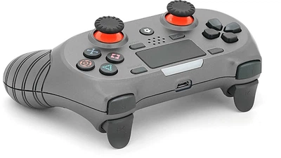 Беспроводной геймпад Brazzers S8-P для PS4 Wireless DOUBLE-motor vibration 4, разъем для наушников, LED light bar, Silver, 3.7V, 600mAh, Blister-box (YT39240)