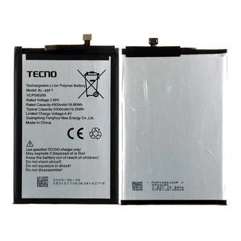 Аккумулятор для Tecno BL-49FT Spark 9 8 8P 8C 7 Pro 7P 6 Go 5 5 Pro 5 Air, Spark Go 2020 2021 2022, Pop 4, 4 LTE, 4 Pro, 5 LTE, Camon 15 15 Air (4900 mAh) Original PRC Китай (71151911)