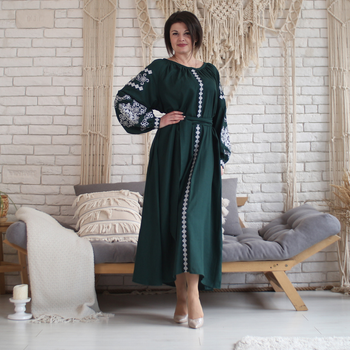 Вишита сукня Plumarii "Маріанна" 2XL(56) Зелений PJ-0036-G