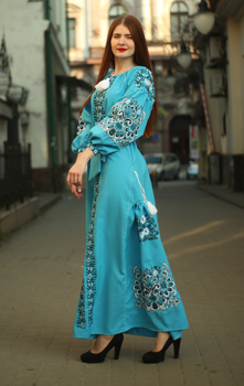 Вишита сукня Plumarii "Лорен" 2XL(56) Блакитний PJ-0011