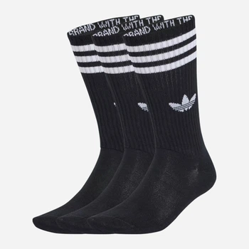 Набір жіночих шкарпеток високих бавовняних Adidas 3-Stripes High Crew Socks 3 Pairs JV7417 37-39 3 пари Чорний/Білий (4068807876378)