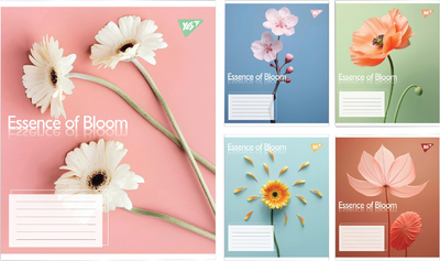 Набір зошитів учнівських загальних Yes Essence of Bloom А5 48 аркушів у клітинку 10 шт (767721)