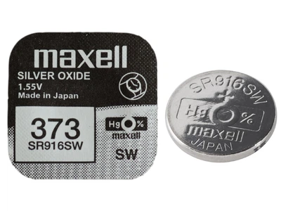 Батарейка для часов серебряно-цинковая Maxell 373 SR916SW Silver Oxide 1.55v (3639)