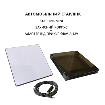 Автомобильный старлинк мини спутниковая система Starlink Mini Kronos для автомобиля с магнитным креплением на крышу авто с адаптером 12В Черный (Star_mini_Kronos)