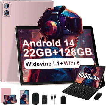 Планшет 10.1" Dghrti Tab 20 6+16/128Gb 8 ядер Android 14 8000 mAh Розовое золото