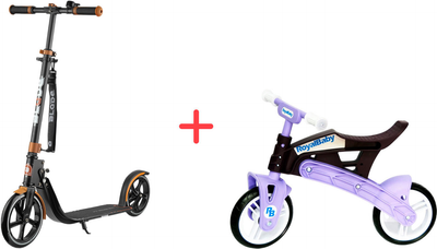 Самокат Blade Sport PU Cross 230/230 Black/brown (230188)+ Беговел Real Baby KB7500 Purple-Brown в подарок!