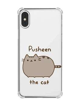 Чехол с утолщёнными углами на iPhone X/Xs Пушин котик (принт 412)