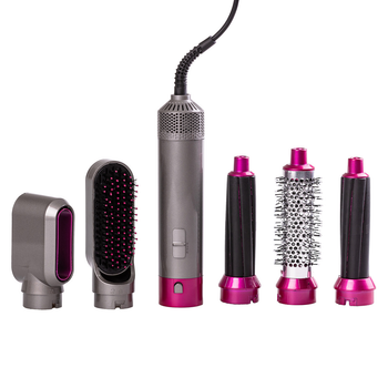 Мультистайлер для волос Sokany HP-7956PUR 5в1 Hair Dryer плойка фен с насадками для укладки 1000W Розовый