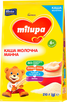 Молочна каша Milupa Манна для дітей від 6 місяців 210 г (5900852073137)