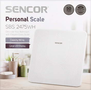Весы напольные, белые - Sencor SBS 2475WH (1268791-27235599)