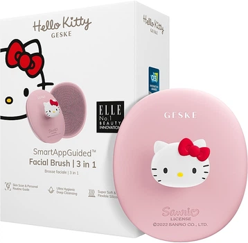 Щітка для обличчя "Hello Kitty", 3 в 1, з тримачем, рожева - Geske Facial Brush (1448517-27237036)