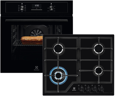 Духовой шкаф электрический Electrolux EOF3H40BK + Варочная поверхность газовая Electrolux KGS6436K (комплект)