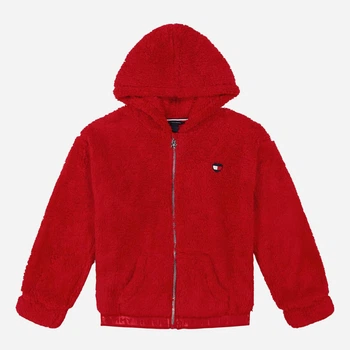 Підліткова тепла толстовка з капюшоном для дівчинки Tommy Hilfiger 624453311 152 см Червона (1159837374)