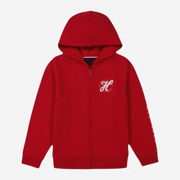 Дитяча тепла толстовка з капюшоном для дівчинки Tommy Hilfiger 212753295 92 см Червона (1159837211)