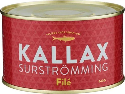 Сюрстрьомінг Surstromming Kallax File 440г банка (філе ферментованого оселедця Surströmming сюрстремінг) (22270)