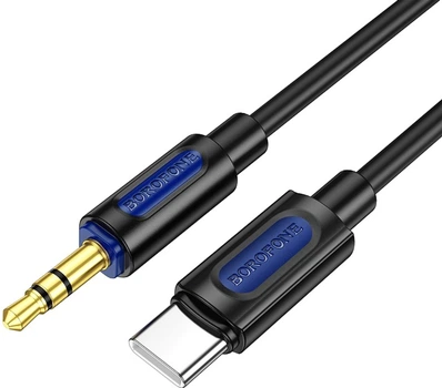 Аудиокабель Borofone BL20 True sound silicone Digital Audio Conversion Cable Type-C Black (6941991114410)