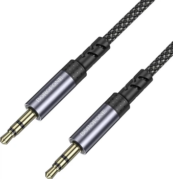 Аудиокабель Borofone BL24 Graceful audio cable AUX Metal Grey (6941991118968)