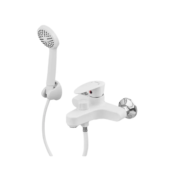 Смеситель для ванны Plamix Cezar-009 Euro SET (со шлангом, лейкой и кронштейном) white PM0692