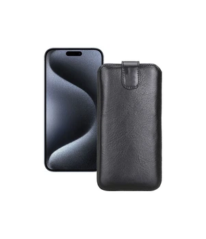 Витяжка зі шкіри для телефону Apple iPhone 15 Pro Max Чорний