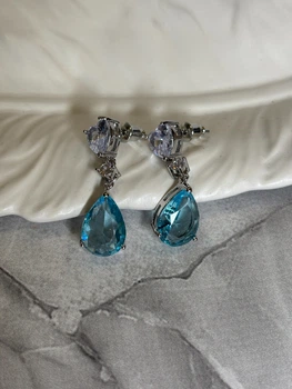 Сережки Mirshine Ice Heart Blue/Silver